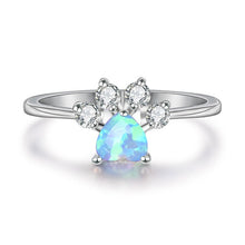 Heirloom Hourglass Rings 6 / Blue Opal Blue Opal, White Opal, or Multi Stone Paw Heart Ring