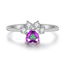 Heirloom Hourglass Rings 6 / Mutil Stone Blue Opal, White Opal, or Multi Stone Paw Heart Ring