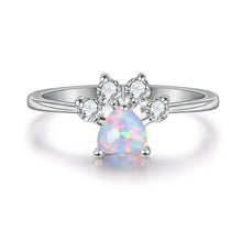 Heirloom Hourglass Rings 6 / White Opal Blue Opal, White Opal, or Multi Stone Paw Heart Ring