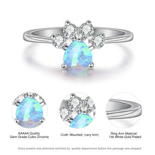 Heirloom Hourglass Rings Blue Opal, White Opal, or Multi Stone Paw Heart Ring