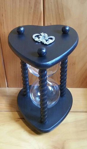 Heirloom Hourglass Unity Sand Ceremony Hourglass Te Amo Mi Amor I Love You My Love Heart Shaped Wedding Hourglass in Black