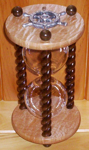 Heirloom Hourglass Unity Sand Ceremony Hourglass The Eclipse Unity Sand Ceremony Hourglass by Heirloom Hourglass - Curly Maple and Walnut