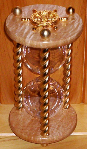 Heirloom Hourglass Unity Sand Ceremony Hourglass The Golden Anniversary Unity Sand Ceremony Hourglass by Heirloom Hourglass - Curly Maple and Gold