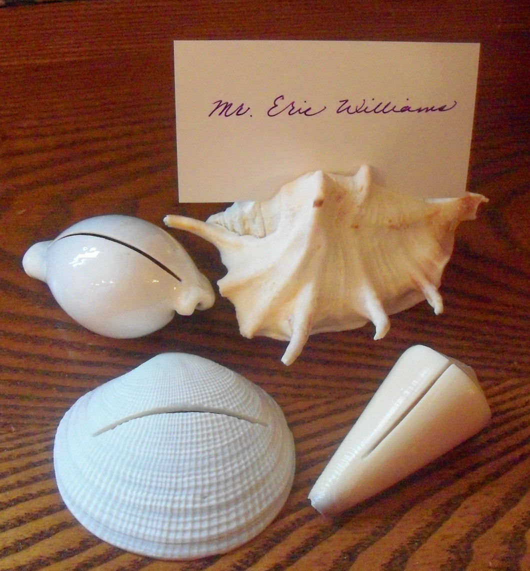 Heirloom Hourglass wedding accessories Sea Shell Place Card Holders -10