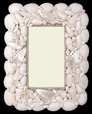 Heirloom Hourglass wedding accessories White Seashell Picture Frame
