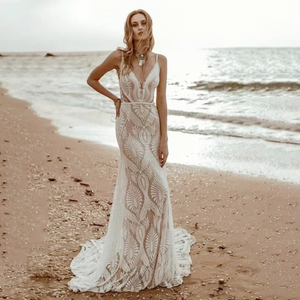Boho Lace Beach Wedding Dress Boho Lace Beach Wedding Dress