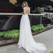 Heirloom Hourglass wedding dress Short Sleeve Lace Appliques Beach Wedding Dress