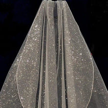 Heirloom Hourglass Wedding Veil White or Champagne Sparkly Sequined Wedding Veil