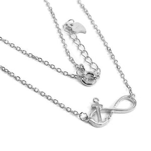 Infinity Anchor Necklace in Silver