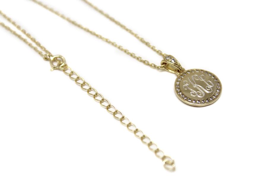 Round Gold Monogram Necklace