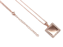 Rose Gold Square Monogram Necklace