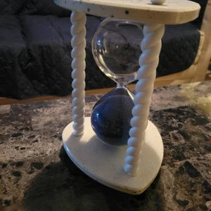 Snow White Hourglass - Heart Shaped Wedding Unity Sand Ceremony Hourglass by Heirloom Hourglass - Makers of The Original Wedding Hourglass